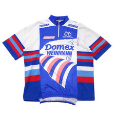 AWESOME BOY &times; Ichiryu made Original Remake Cycling Rayon Shirt BLUE WHITE画像