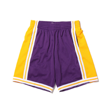 Mitchell & Ness NBA SWINGMAN ROAD SHORTS LAKERS 84-85 PURPLE SMSHGS18235-LAL画像