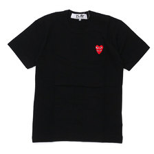 PLAY COMME des GARCONS MENS Double Red Heart S/S T-Shirt BLACK画像