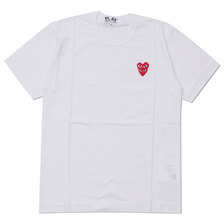 PLAY COMME des GARCONS MENS Double Red Heart S/S T-Shirt WHITE画像