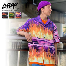 LEFLAH FIRE CAR PATTERN ALOHA SHIRT画像