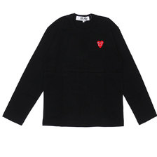 PLAY COMME des GARCONS MENS Double Red Heart L/S T-Shirt BLACK画像