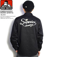 BEN DAVIS EMBROIDERY WORK SHIRTS -BLACK- Y-0780024画像