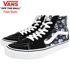 VANS Sk8-Hi Black/True White Flash Skulls VN0A4U3C1HJ画像