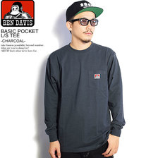 BEN DAVIS BASIC POCKET L/S TEE -CHARCOAL- C-9780030画像