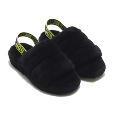 UGG Fluff Yeah Sundae BLACK/YELLOW 1122430-BYLL画像
