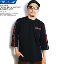 RADIALL FLAMES - CREW NECK POCKET T-SHIRT 3Q/S -BLACK- RAD-20AW-CUT016画像
