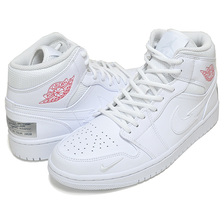 NIKE AIR JORDAN 1 MID SE SWOOSH ON TOUR white/white-university red CW7589-100画像