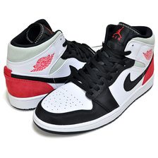 NIKE AIR JORDAN 1 MID SE white/track red-black-igloo 852542-100画像