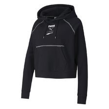 PUMA RECHECK PACK WOMENS GRAPHIC HOODIE Cotton Black 597899-01画像
