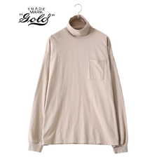 GOLD 16/- COTTON PEACH BRUSHED OFF-TURTLE NECK L/S T-SHIRT GL68567画像