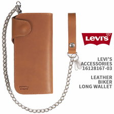 Levi's ACCESSORIES LEATHER BIKER LONG WALLET BROWN 16128167-03画像