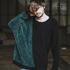 NO ID. BLACK 切替ドルマンスリーブプルオーバーニット 447010-529K画像