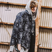 NO ID. BLACK トランププリントリバーシブルコーチJKT 447777-533B画像