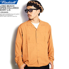 RADIALL LONG BEACH - OPEN COLLARED SHIRT L/S -ORANGE- RAD-20AW-SH005画像