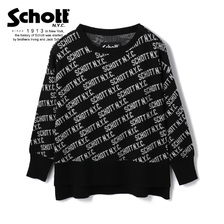 Schott &times; RUMBLE RED JACQUARD LOGO KNIT 3204000画像