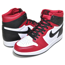NIKE WMNS AIR JORDAN 1 HI OG SATIN SNAKE gym red/black-white CD0461-601画像