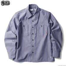 BLUCO STANDARD WORK SHIRTS L/S (GRY-NVY.STP) OL-109-020画像