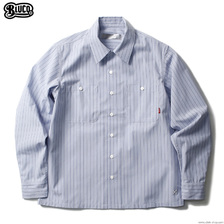 BLUCO STANDARD WORK SHIRTS L/S (SAX-NVY.STP) OL-109-020画像
