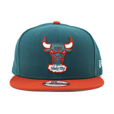 NEW ERA CHICAGO BULLS 9FIFTY SNAPBACK CAP AQUA ORANGE NECHB434画像