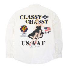 AVIREX LS PIN-UP GIRL SHIRT OFF WHITE 6105137画像