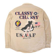 AVIREX LS PIN-UP GIRL SHIRT BEIGE 6105137画像