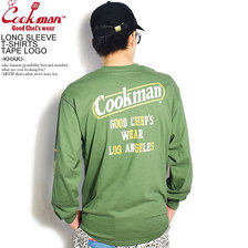 COOKMAN LONG SLEEVE T-SHIRTS TAPE LOGO -KHAKI- 231-03106画像