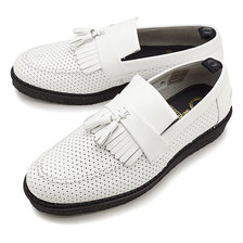 FRED PERRY &times; GEORGE COX EMBOSSED TASSEL LOAFER WHITE B9271-200画像