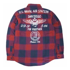 AVIREX LS NAVAL LIGHT NELL SHIRT RED 6105139画像