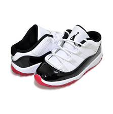 NIKE JORDAN 11 RETRO LOW (TD) white/university red-black 505836-160画像