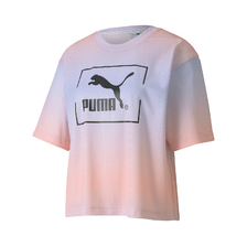 PUMA TIE DYE MESH TEE PURPLE HEATHER 598619-46画像