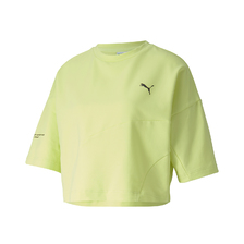 PUMA EVIDE FORM STRIPE CROP TEE SUNNY LIME 597397-31画像
