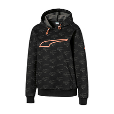 PUMA EVIDE AOP HOODY PUMA BLACK-FIZZY ORANGE 597377-51画像