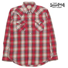 SUGAR CANE インディゴ レッド プレイドチェック 長袖 ウエスタン シャツ Mister Freedom SC28486画像