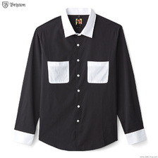Brixton GRAHAM L/S WOVEN (BLACK&times;WHITE)画像