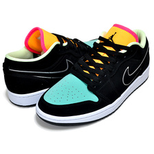 NIKE AIR JORDAN 1 LOW SE black/blk-aurora green CK3022-013画像