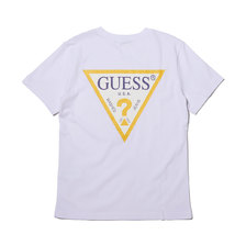 GUESS MEN'S S/SLV TEE SHIRT W/CHEST & BACK PRINT WHITE MJ2K7701WS-WHT画像