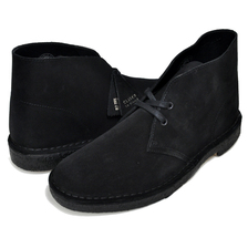 Clarks DESERT BOOT BLACK SUEDE 26155480画像