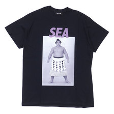 WIND AND SEA CHIYONOFUJI WOLF AND SEA GLITTER PRINT T-SHIRT BLACKxPURPLE画像