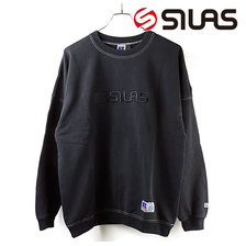 SILAS &times; RUSSELL PIGMENT DYE SWEAT CREW BLACK 110203012006画像
