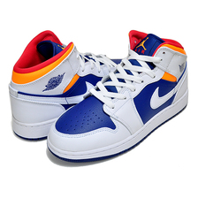 NIKE AIR JORDAN 1 MID (GS) white/laser orange 554725-131画像