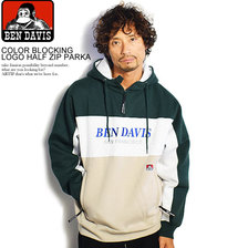 BEN DAVIS COLOR BLOCKING LOGO HALF ZIP PARKA C-0780057画像