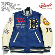 Whitesville 30oz. WOOL MELTON AWARD JACKET "BROOKLYN BREAKERS" WV14648画像