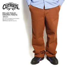 CUTRATE RELAX PIQUE WORK PANTS -BRICK- CR-20AW059B画像