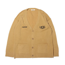 UGG TOKYO LOGO EMBROIDERY CARDIGAN BEIGE 20AW-UGTP05画像