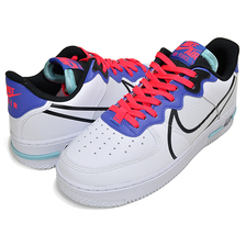 NIKE AIR FORCE 1 REACT white/black-astronomy blue CT1020-102画像
