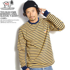 The Endless Summer TES TURN BUHI EMB BORDER L/S T-SHIRT -CAMEL- FH-0774300画像