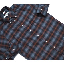 INDIVIDUALIZED SHIRTS L/S STANDARD FIT B.D. OMBRE CHECK FLANNEL SHIRTS red grey multi画像
