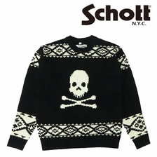 Schott スカルモチーフ クルーネック ニット SW2032/46716画像