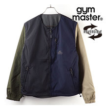 gym master RVナイロンウィンドブレイクノーカラーJKT ネイビーCRZ&times;チャコール G518666-91画像